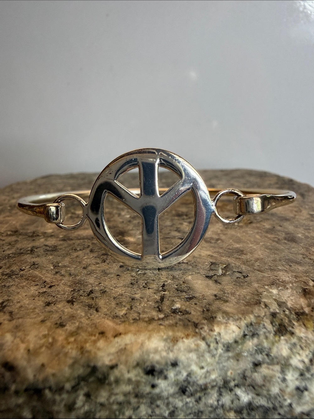 Sterling Silver Peace Sign Cuff Bracelet - Women's Jewelry